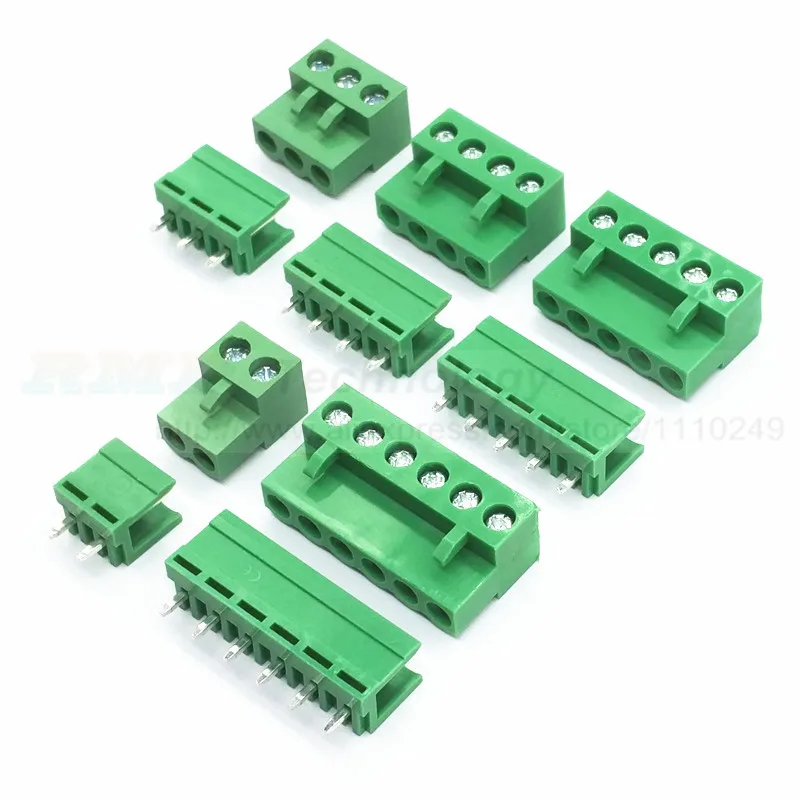 10 компл./лот HT5.08 2 3 4 5pin Клеммная Вилка Тип 300 В 10A KF2EDGK 5 08 мм шаг PCB разъем винт