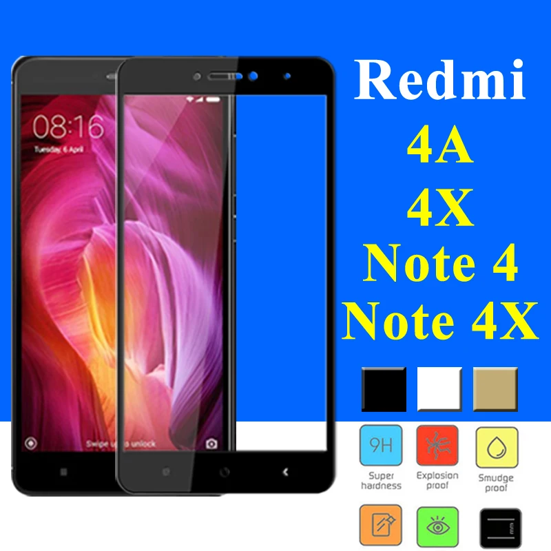 Защитное стекло для Xiaomi Redmi 4x Ksiomi 4a закаленное защитное экрана Note 4 защитная