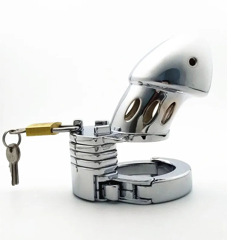 CB019 Hot распродажа флирт Мужской пенис целомудрия Гладкий Металл Серебро
