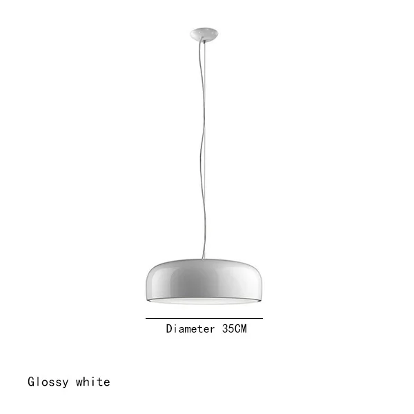 White Style A D35CM Современные подвесные светильники, Кухонные светильники для столовой, глянцевая черная круглая Подвесная лампа, декор для бара, ресторана, подвесной светильник - Цвет корпуса: White Style A D35CM