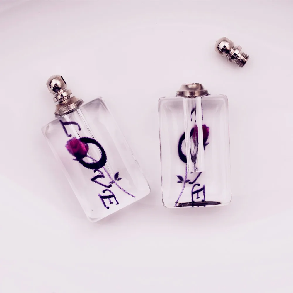 1 шт. хрустальные флаконы с розовым цветком парфюмерный флакон кулон рисовое