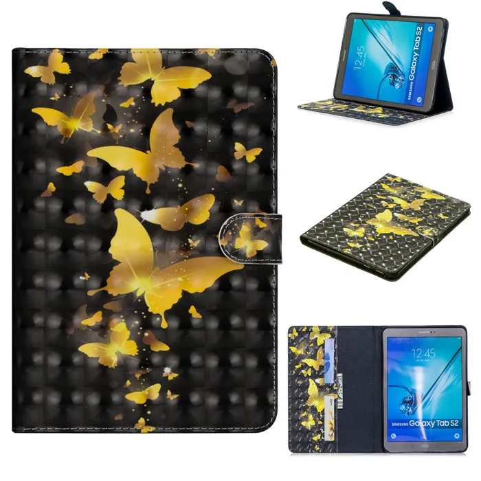 Новый ТПУ + ПУ кожаный чехол для Samsung Galaxy Tab S2 9 7 2015 &quotT810 T815 T819 3D окрашенные смарт