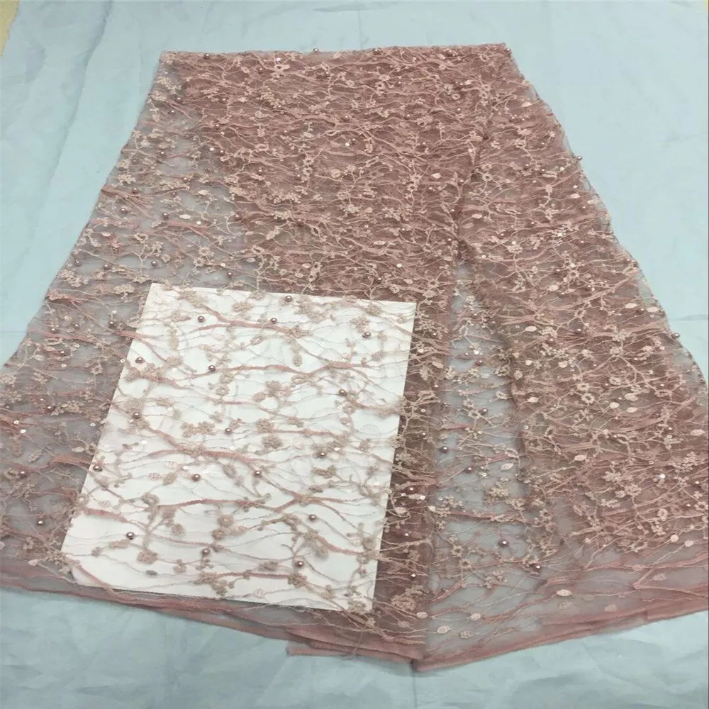 2018 последние Нигерии Кружево S Ткань с бисером высокое качество Тюль Африки