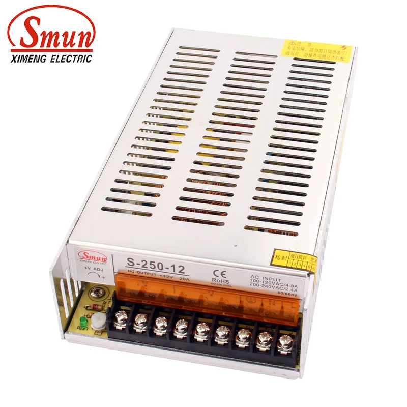 SMUN S-250-12 110V/220VAC to 250W 12V 20A Power Supply For LED Strip Light | Обустройство дома