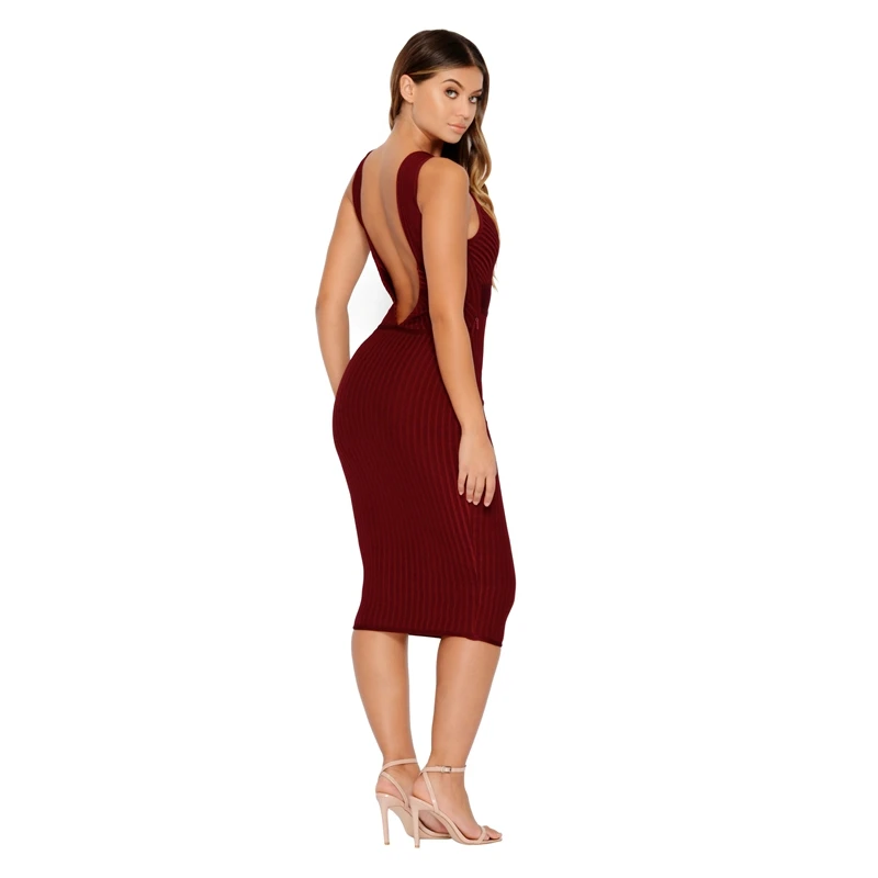 Ocstrade Fabulous February Sale!!!Ship from USA!!!!3-5 Days Delivery!!!2019 Summer Women Khaki Sexy Backless Bandage Dress Rayon | Женская