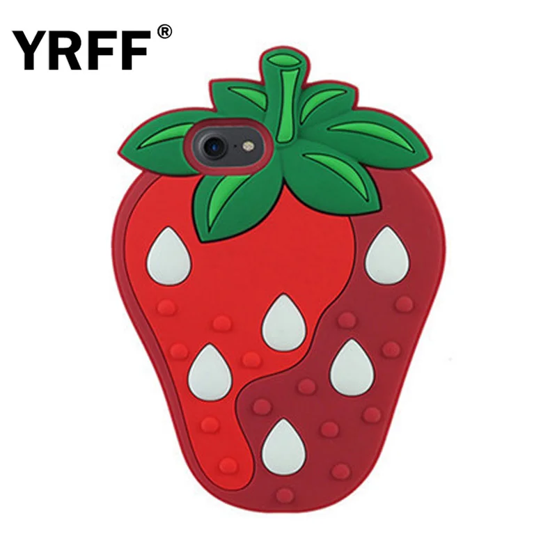 Чехлы для телефона с объемным мультяшным фруктом iphone 5 6 6S 7 Plus силиконовый чехол