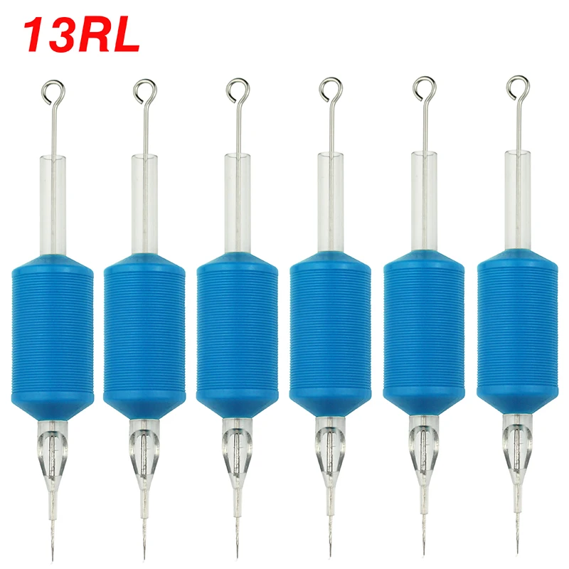 Одноразовые Синие наконечники для тату трубки OPHIR 6 шт./лот 13RL с насадками иглы
