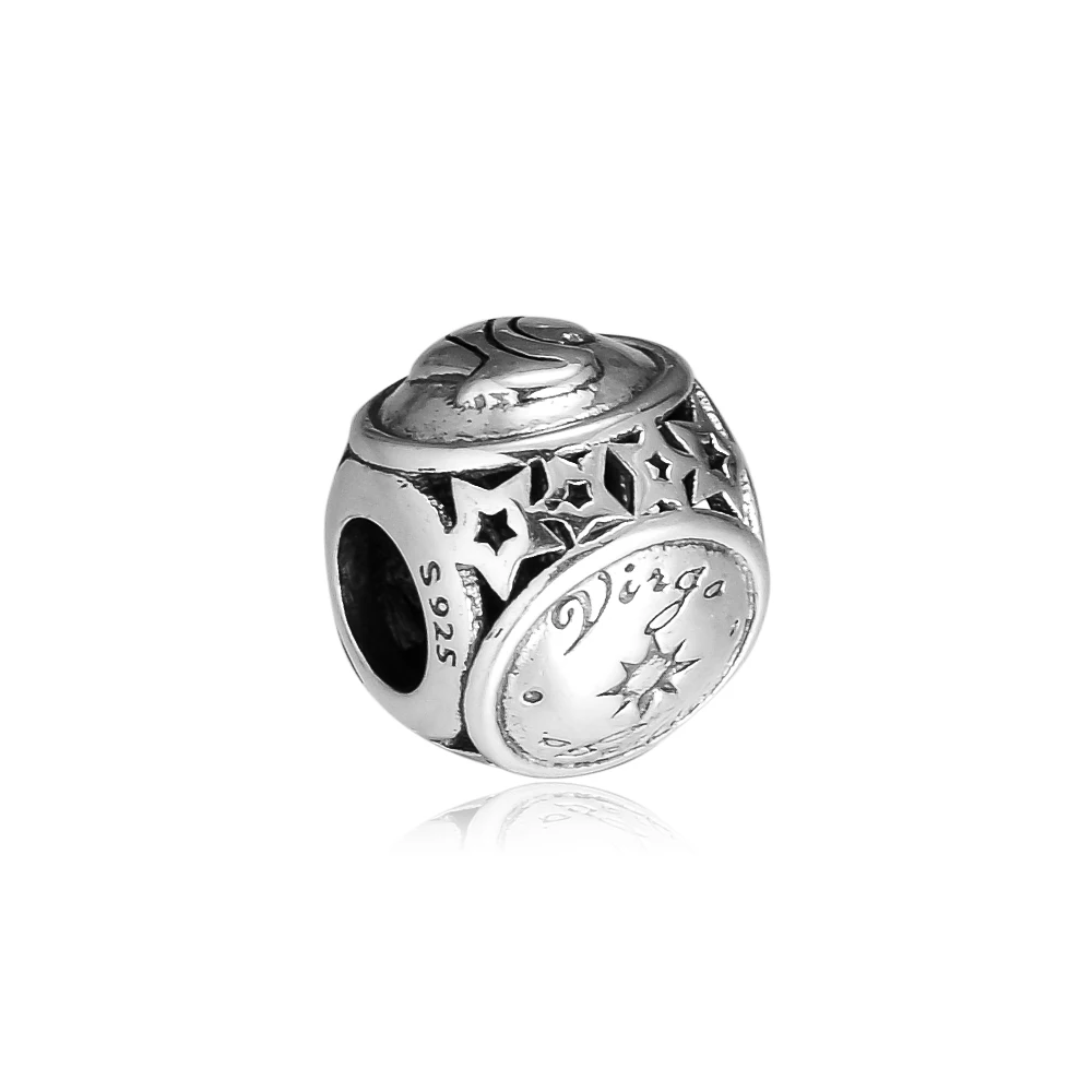 Подходит для браслетов Pandora Aquarius Star Sign Charms 100% серебряные бусины 925 пробы