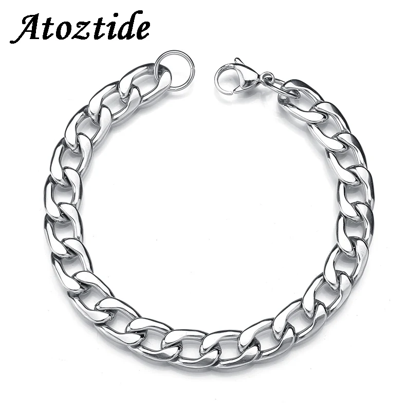 Atoztide 1 0 3 5 мм хип хоп браслеты цепочки из нержавеющей стали мужские модные