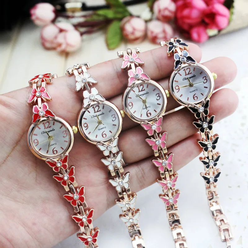 2016 Горячая Распродажа модные часы Chaoyada женские из нержавеющей стали Кварцевые