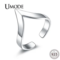 umode women fashionable geometric adjustable sterling 925 silver open rings for wedding bridals female date jewelry gift ulr0313