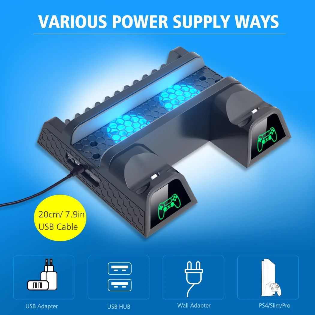 for ps4 dual controller charger console vertical cooling fan stand charging station for sony ps4ps4 slimps4 pro accessories free global shipping