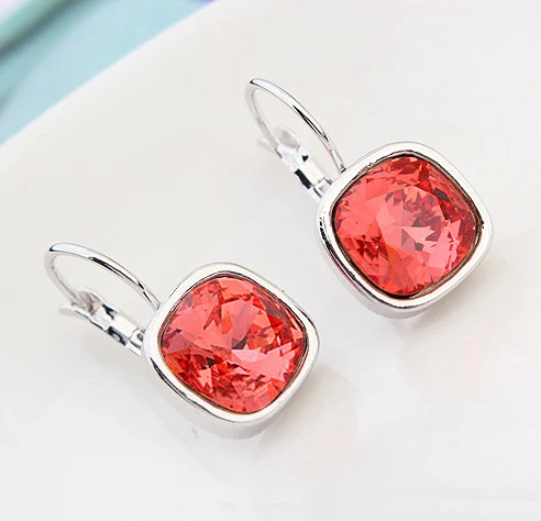 Классические квадратные искусственные кристаллы Swarovski серьги для женщин