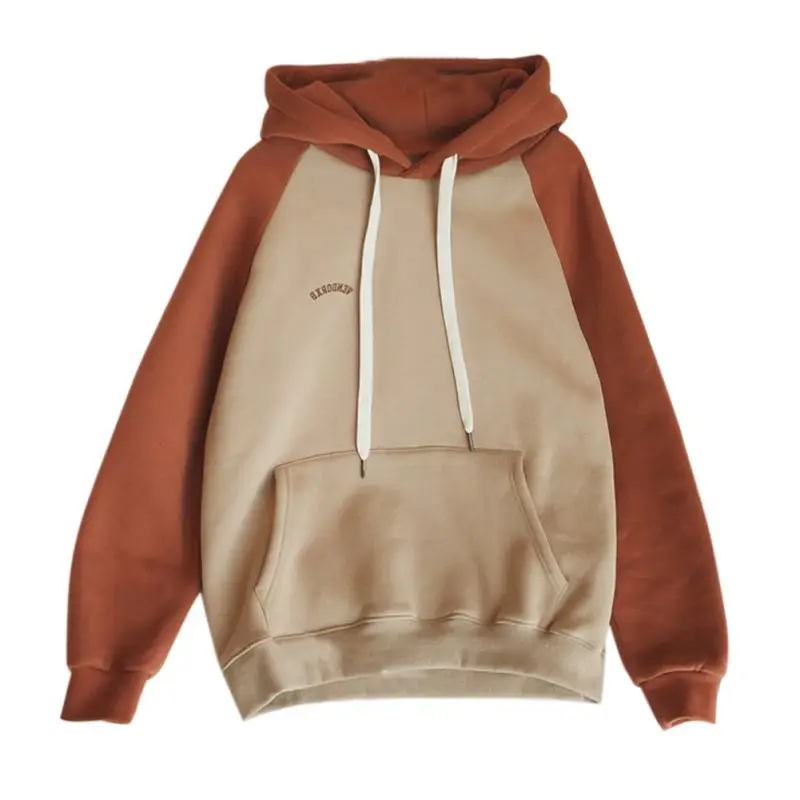 

Women Velvet Warm Letter Drawstring Pullover Hoodie Long Sleeve Casual Winter Autumn Loose Hooded Tops Plus Size
