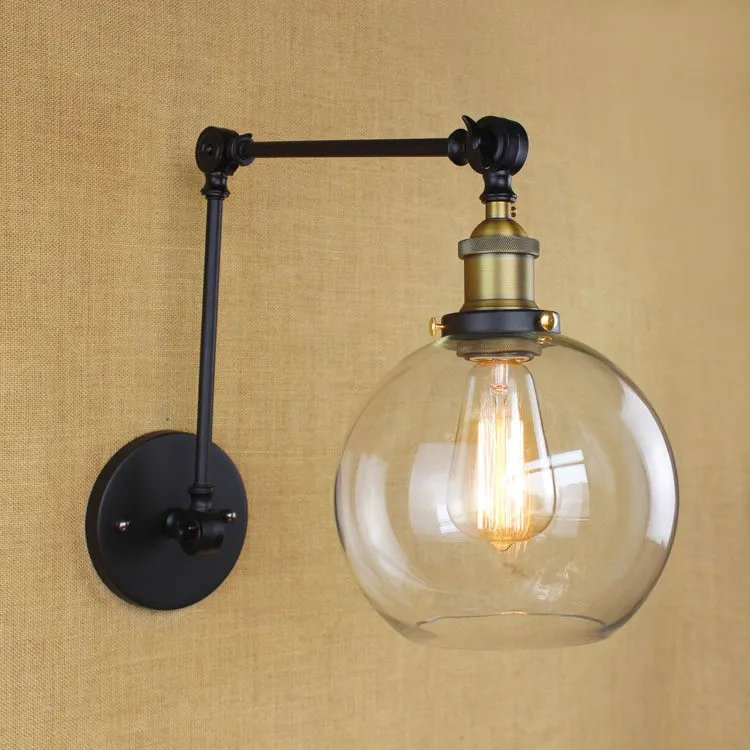 Светодиодный настенный светильник IWHD в стиле лофт Эдисона стеклянный абажур