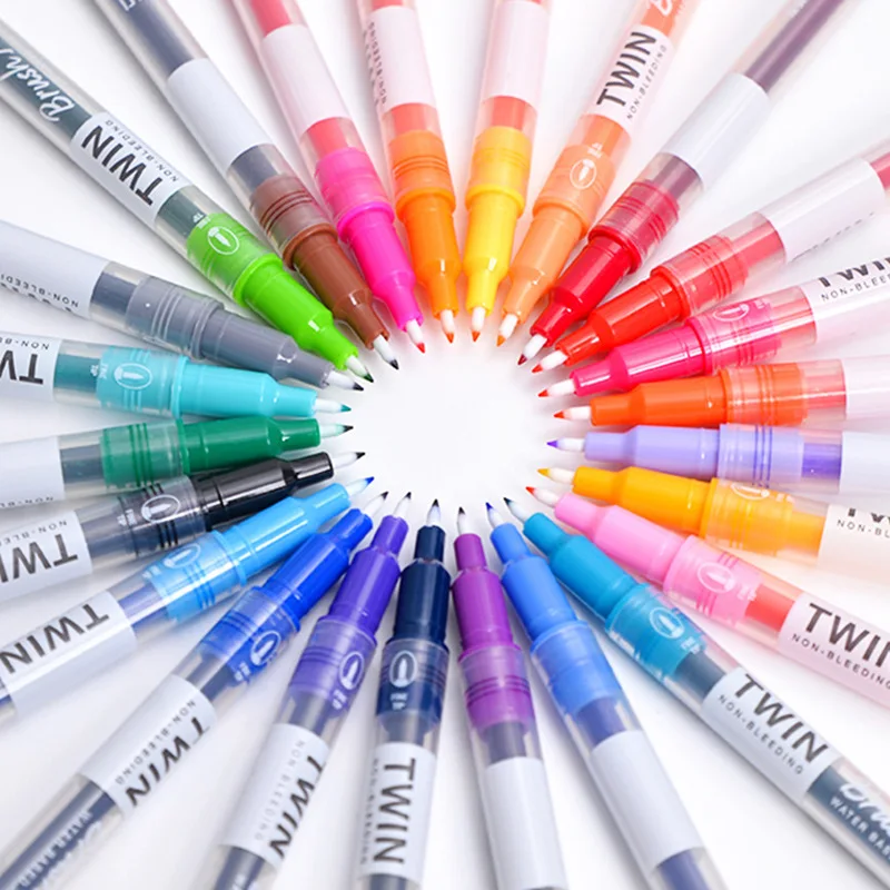 ROWBOE милые канцелярские товары эластичная двойная головка кисть водяной знак