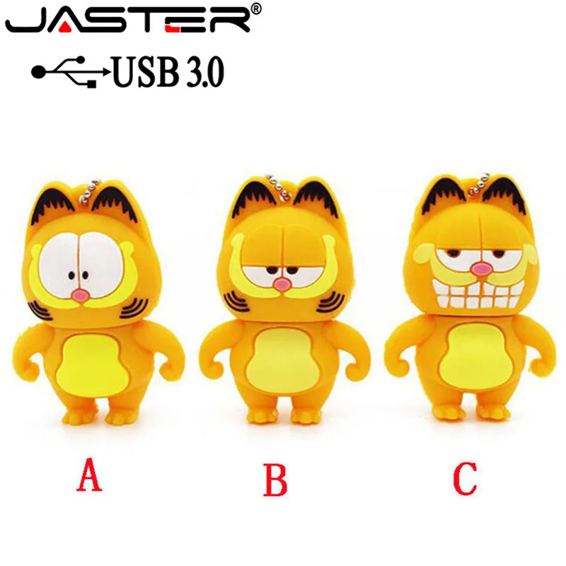 JASTER USB 3,0 флеш-накопитель Гарфилд Кэт 4 ГБ 16 ГБ 32 ГБ 64 Гб Usb флеш-накопитель карта памяти Флешка мини-подарок