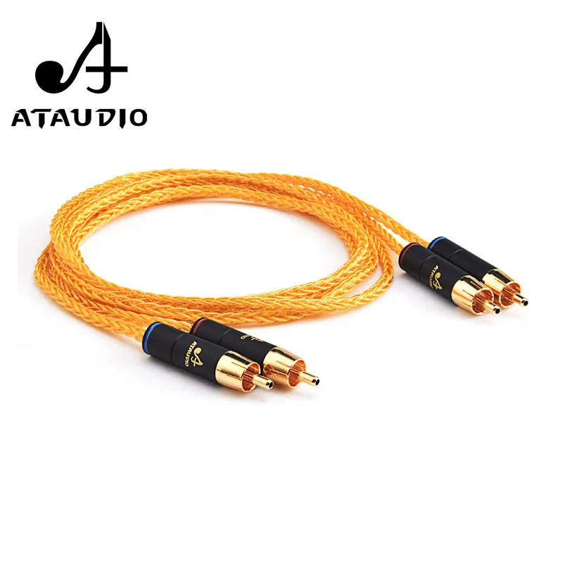 ATAUDIO Hifi RCA кабель высокого качества золотистый 2rca аудио штырь штырь|Кабели VGA| |