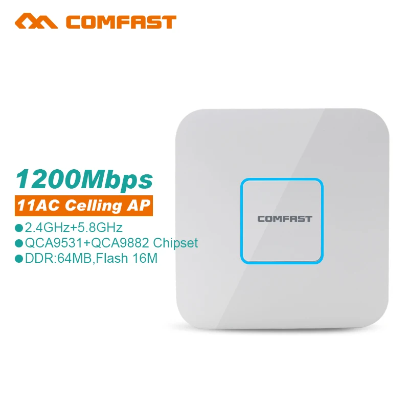 COMFAST Беспроводной Ap CF-E355AC 1200 М Потолок AP 5.8 Г + 2.4 Крытый 48 В POE Wi-fi Точка доступа