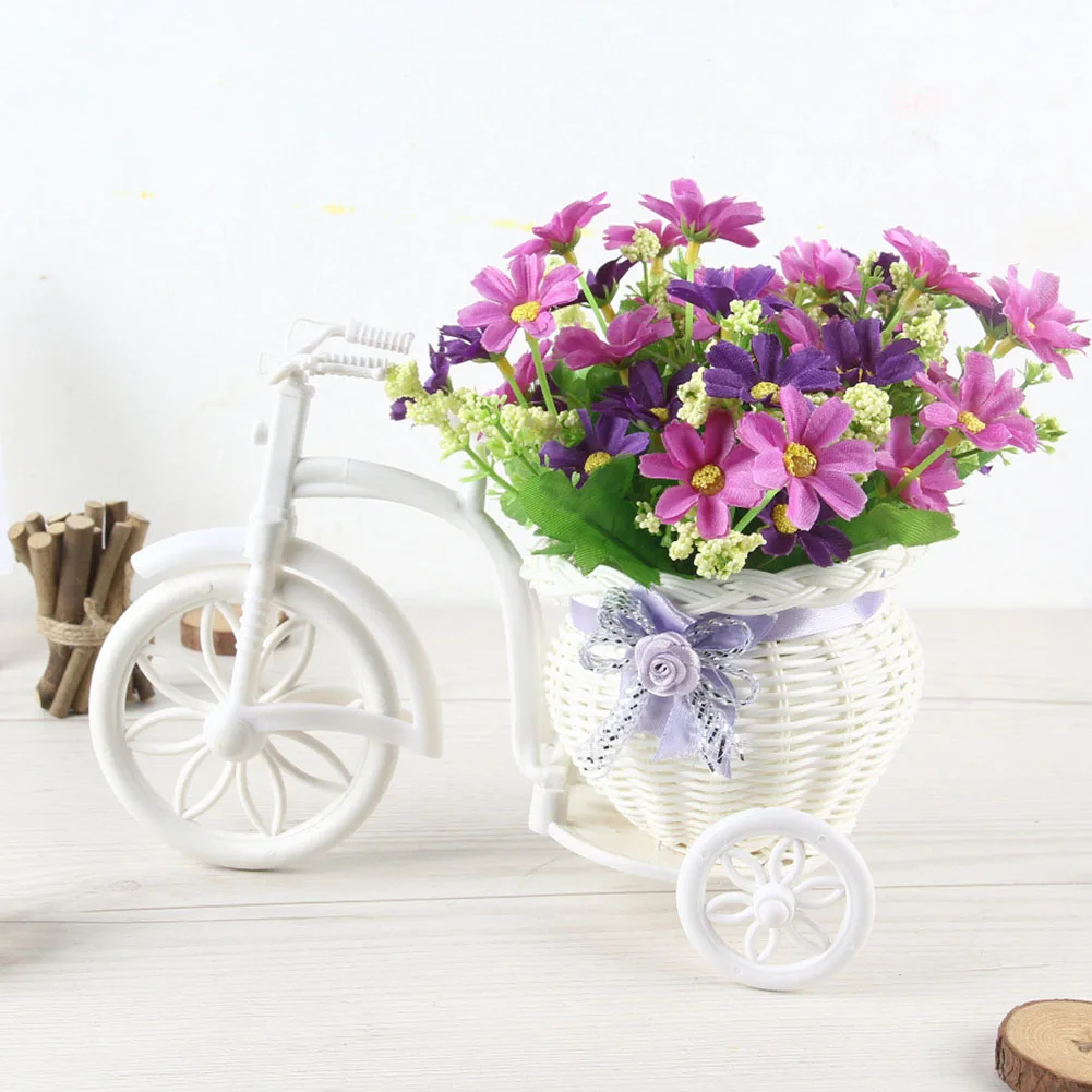 1 шт. искусственная Цветочная корзина из ротанга трехколесный велосипед