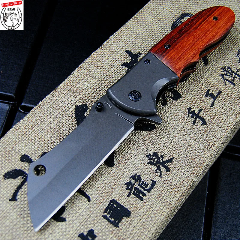 

Складной нож 58-60HRC DA104 440C с лезвием и деревянной ручкой, инструмент для выживания, кемпинга, охотничий карманный нож, тактический инструмент ...