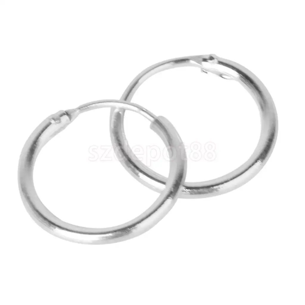 Серьги кольца SPMART серебристого цвета 3 пары не вызывает аллергии 8 10 12 мм|hoop earrings