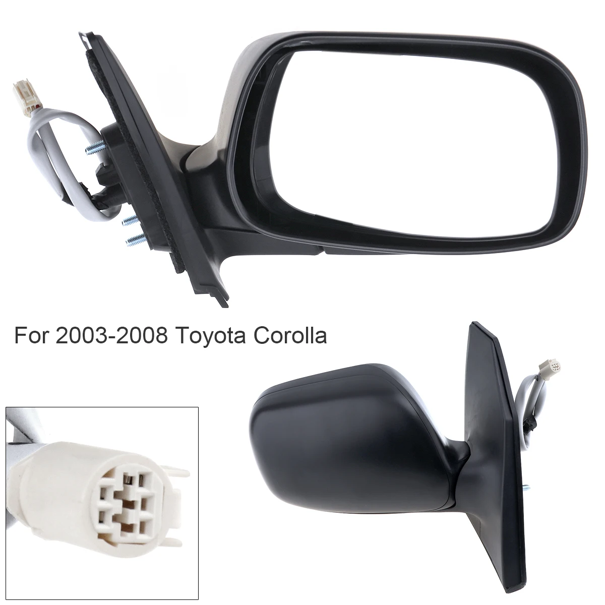 Не складывающееся прочное правостороннее зеркало RH для 2003 2008 Toyota Corolla CE / LE/ S/ Sport/
