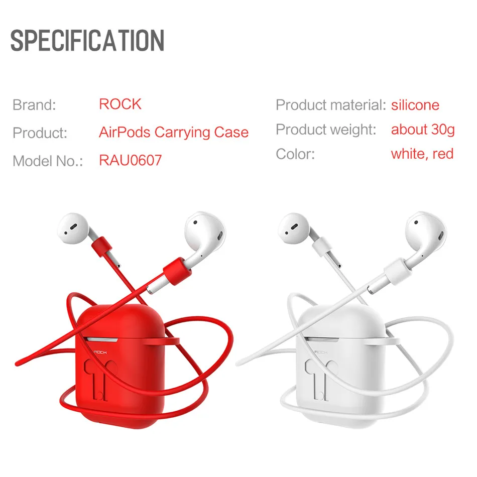 Силиконовый мягкий чехол для наушников ROCK для Apple Airpods, беспроводные Bluetooth наушники, защитный чехол для наушников Air Pods, чехол