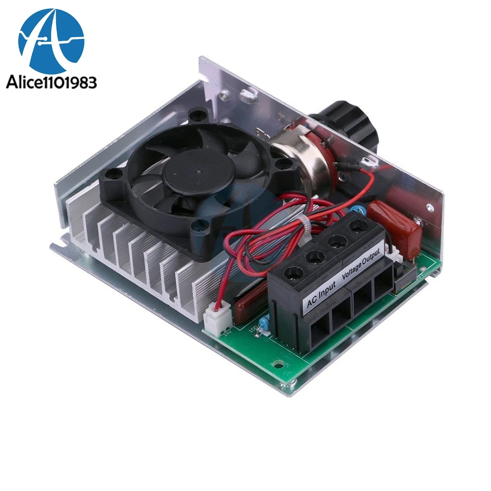 10000W Ultra-High Power AC 110V 220V SCR Motor Control Electronic Regulator Dimming Speed Board With Fan | Электронные