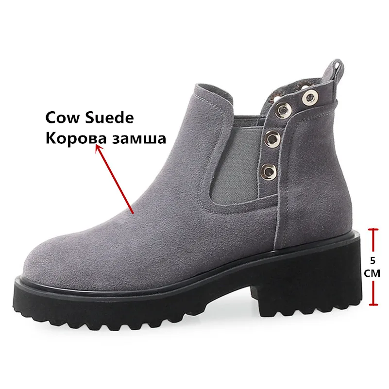 CONASCO/Новинка женские ботильоны из коровьей замши на высоком каблуке сезон