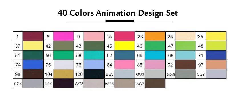 40 Animation Set TOUCHNEW спиртовые маркеры 30/40/60/80/168 Цвета Dual Head эскиз Маркеры Ручка кисти для рисования манга дизайн маркер для рисования - Цвет: 40 Animation Set