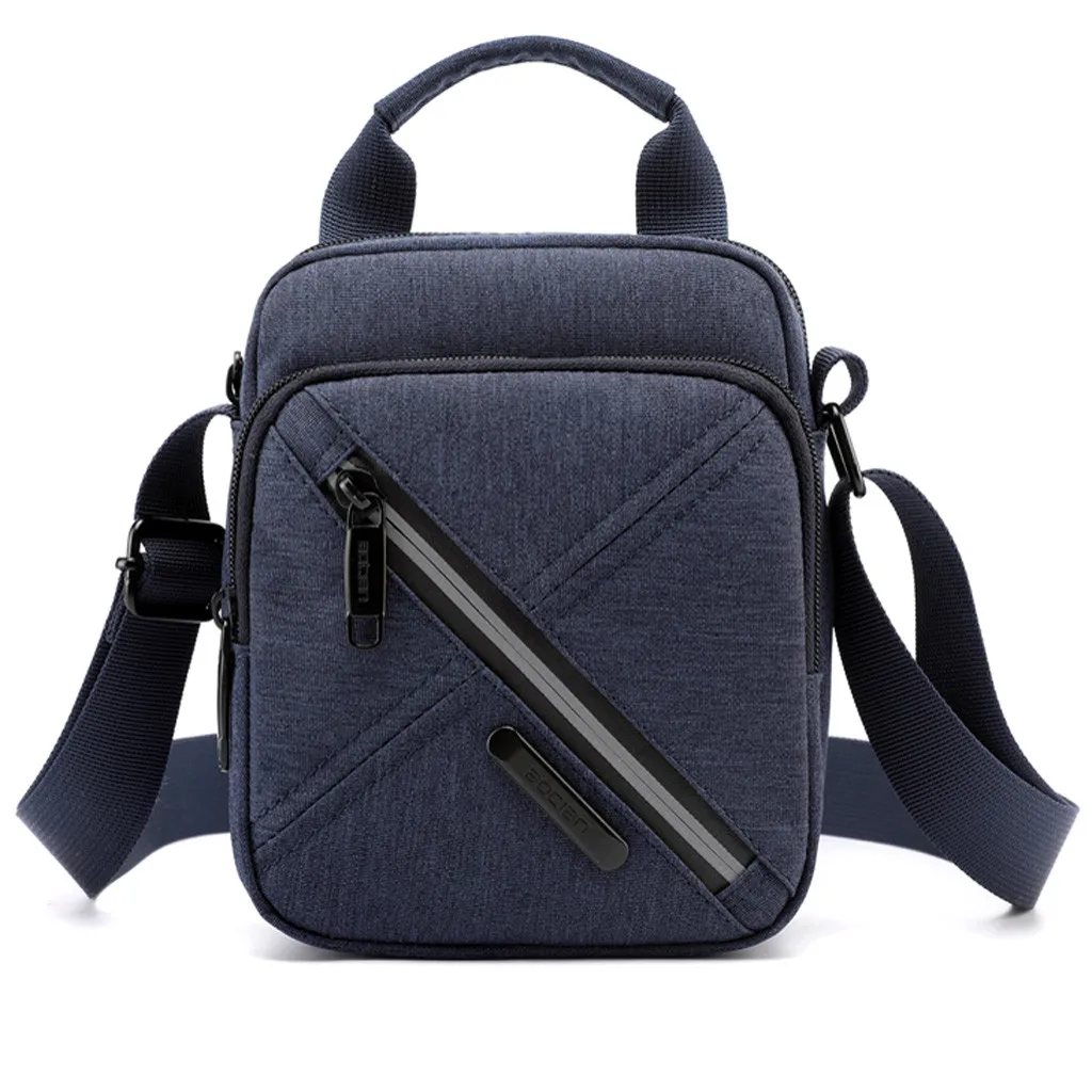 Dark Blue Мужская сумка из искусственной кожи на плечо, модная мужская однотонная Спортивная дорожная сумка, деловая сумка, сумка женска#72P - Цвет: Dark Blue