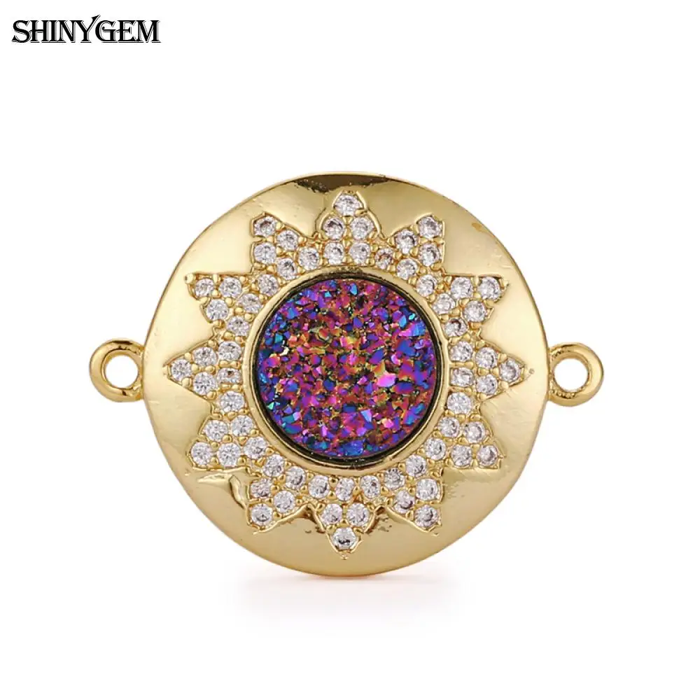 Подвески из драгоценных камней SHINYGEM соединители натуральной друзы с