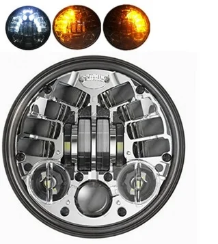 1pcs chrome 70W 5,75 дюймов moto rcycle светодиодный головной светильник ближнего и дальнего светильник лампочка 6000K спереди головной светильник Корпус ведро moto налобный фонарь для harley Yamaha - Цвет: 1pcs chrome 70W
