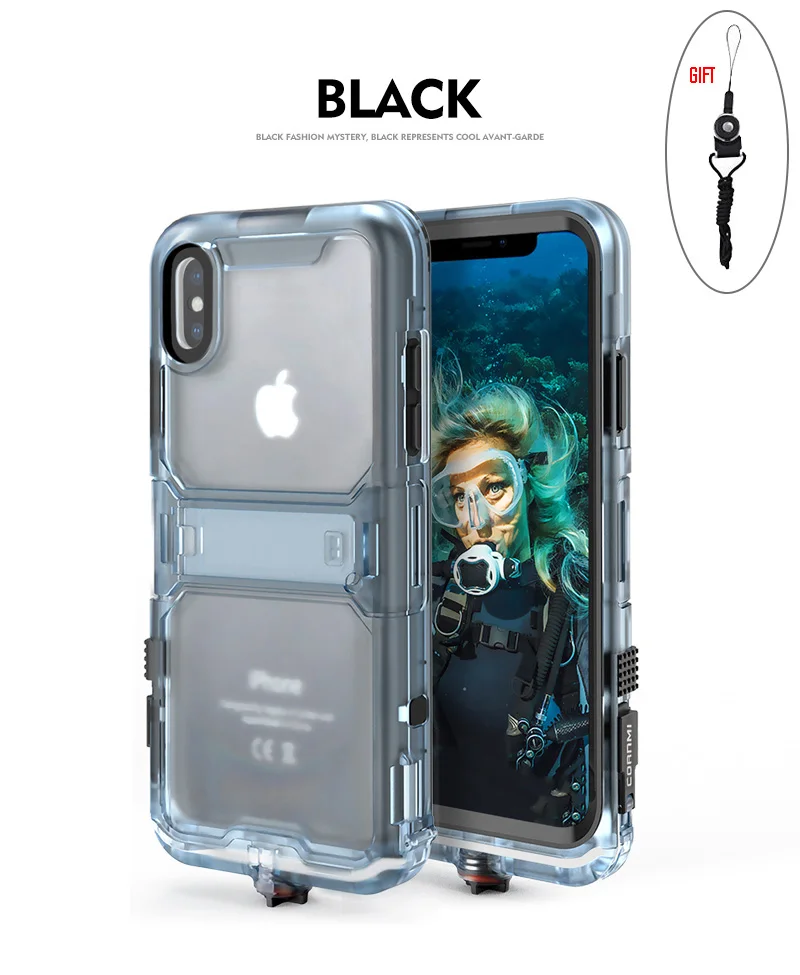 Водонепроницаемый чехол для iPhone X полное покрытие защитный чехол подставка держатель ПК tермопластичный силикон получить бесплатный подарок