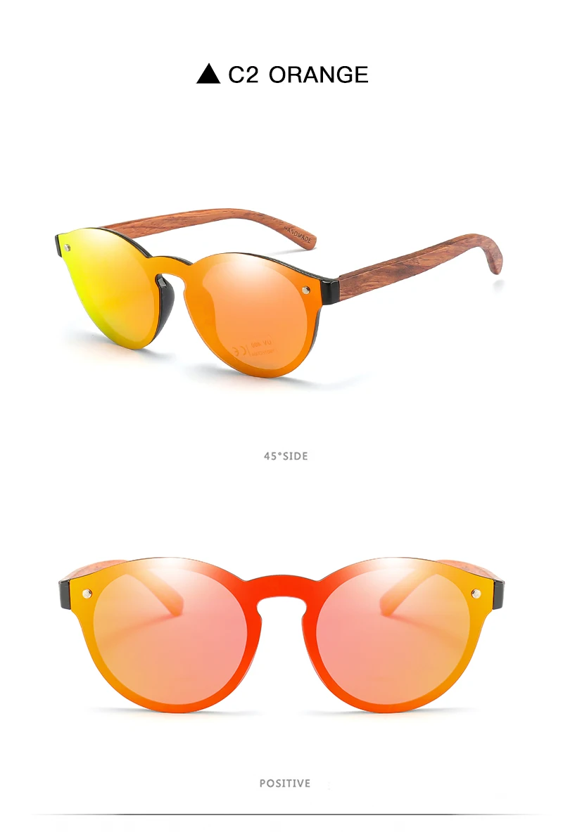 Модные деревянные солнцезащитные очки для мужчин и женщин с поляризованными линзами, UV400