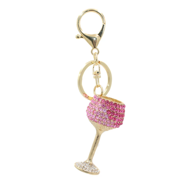 2019 New Wine Glass Keychain Lightweight Alloy Rhinestone Pendant for Cellphone Bags Key CX17 | Украшения и аксессуары