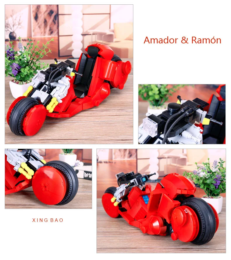 Горячая фильм креативные автомобили мечты MOC Citizen Kaneda Akira мотоцикл строительный блок Модель Кирпичи игрушки для детей Коллекция подарков