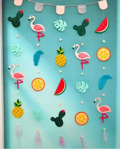 Фламинго занавеска ткань фетр комплект нетканом полотне ремесла Сделай Сам