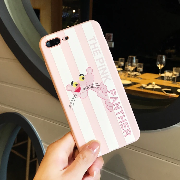 Mobile Shell Силиконовый Мягкая обложка Розовая пантера Мультфильм тиснением талреп