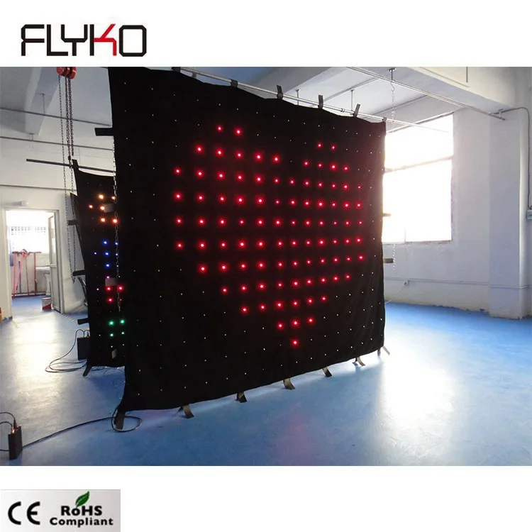 

Newest arrival size 2.5x3m P18 led lights wedding stage decoration flexible led curtain display