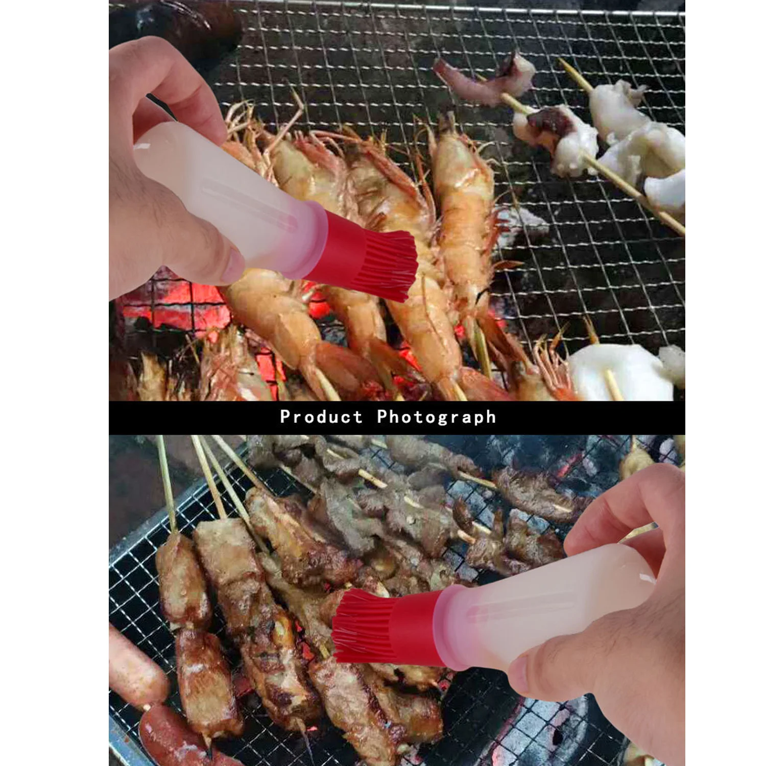 Behogar Suctionable теплостойкая силиконовая щетка для бутылки с маслом дома Кухня