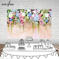 colorful flowers backdrop for weddings photo studio string ball pink theme backgrounds birthday banner photocall