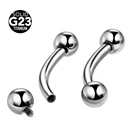 1 шт. двойной шар изогнутая бровь в форме штанги кольцо G23 титана внутренняя резьба Bananabells уха Tragus Helix пирсинг тела