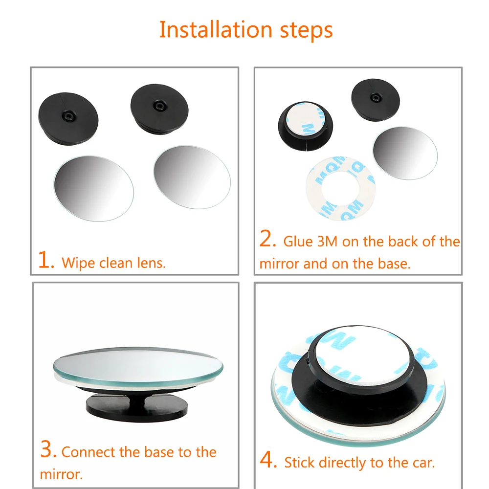 Для автомобиля сбоку с завязанными глазами слепое пятно выпуклое зеркало 360