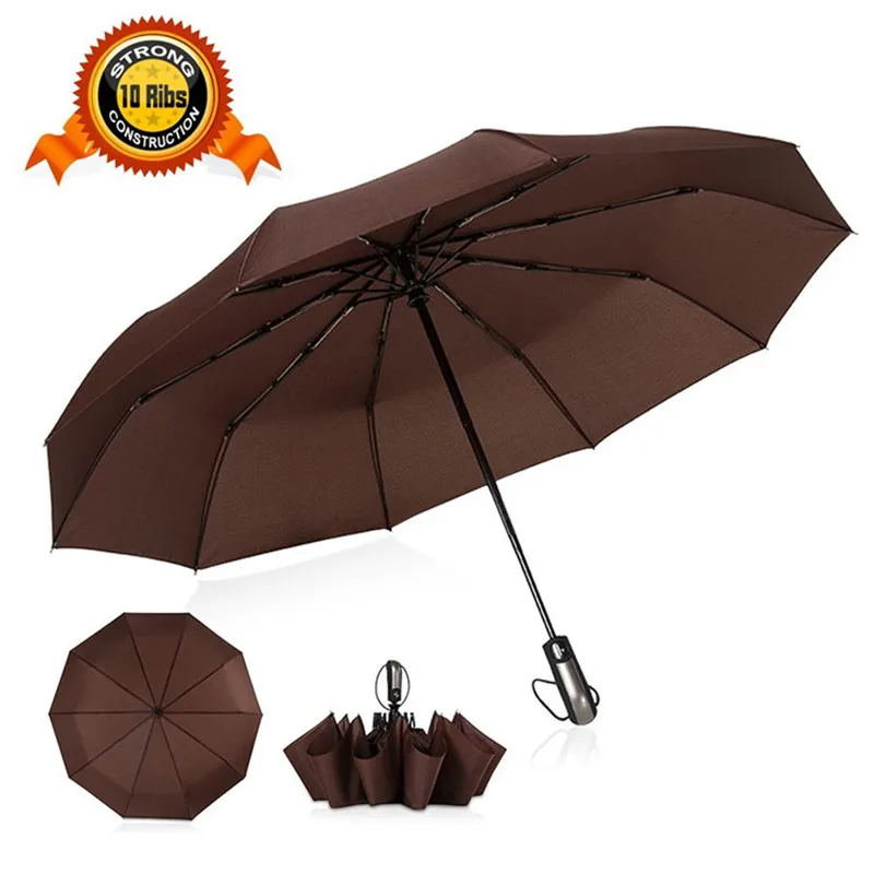 DMBRELLA ветрозащитный дорожный автоматический зонт с 10 ребрами компактный большой
