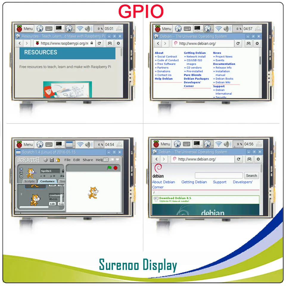 3,5 дюймов 320*480 HDMI/GPIO TFT ЖК-модуль экран дисплей Сенсорная панель для Raspberry Pi 3 B+/3/2