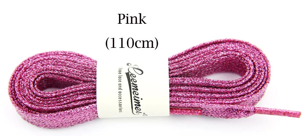 pink 10 париж Спорт золотого, серебряного цвета черный металлик золотой нитью шнурки круглые веревка шнурки для Открытый Восхождение Повседневное спортивные шнурки 110 см - Цвет: pink