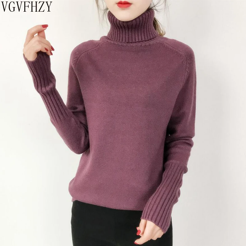 

Women Sweaters Autumn Winter Women's turtleneck Sweater 2018 Fashion Long-sleeve Knitted Sweater Female Warm Elasticity pullover