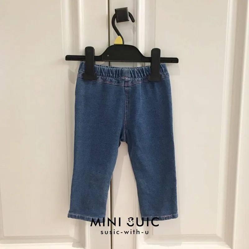 Джинсы для маленьких девочек эластичные трикотажные джинсы милые мягкие джинсовые брюки малышей младенцев
